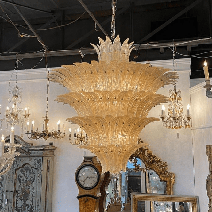 Aurora Chandelier en Verre de Murano Palmette à Niveaux - Neutralighting