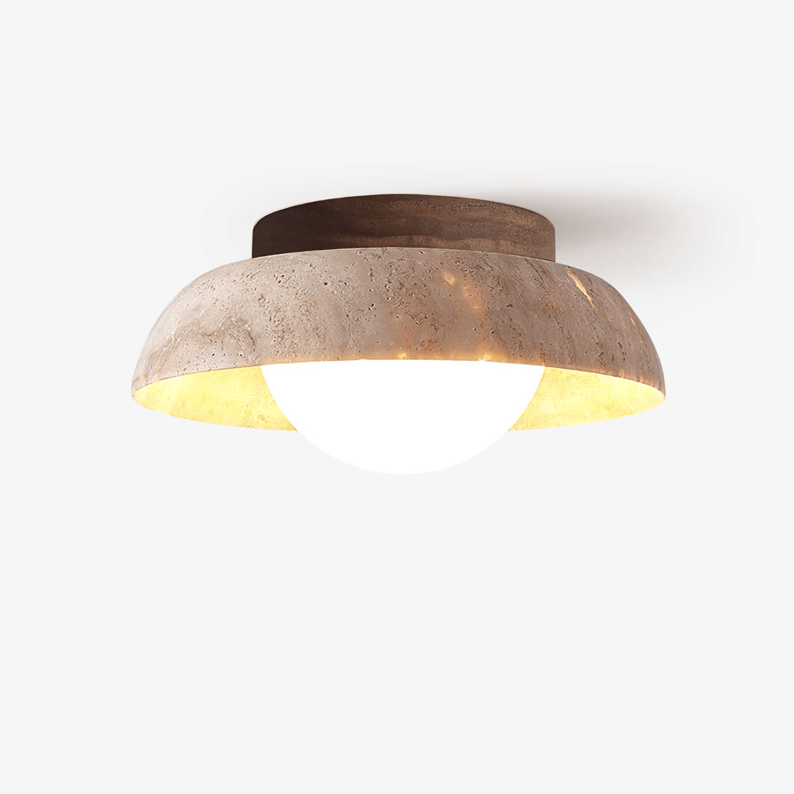 Ashaionis Lampe Plafonnier Disc-Dôme en Travertin - Neutralighting