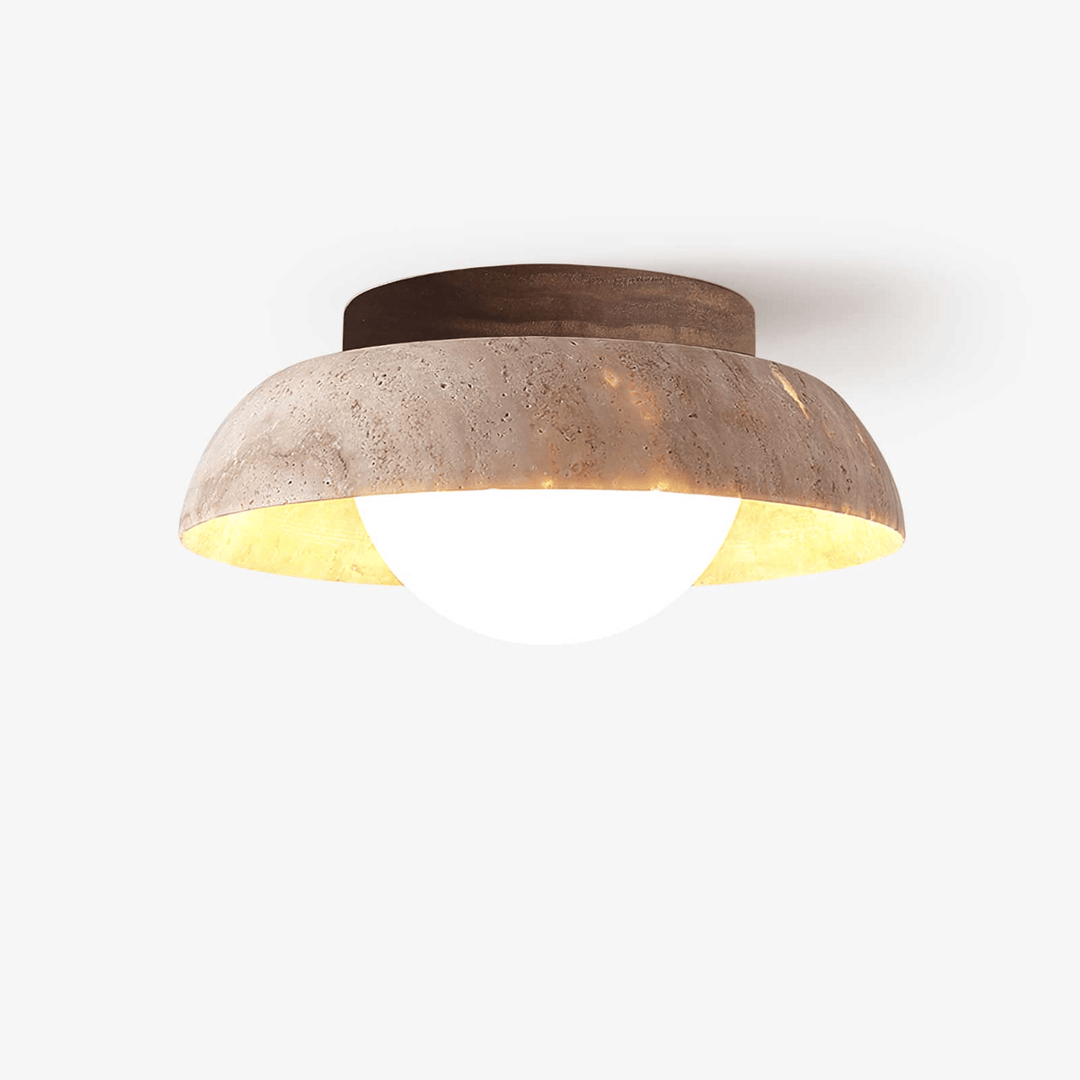 Ashaionis Lampe Plafonnier Disc-Dôme en Travertin - Neutralighting