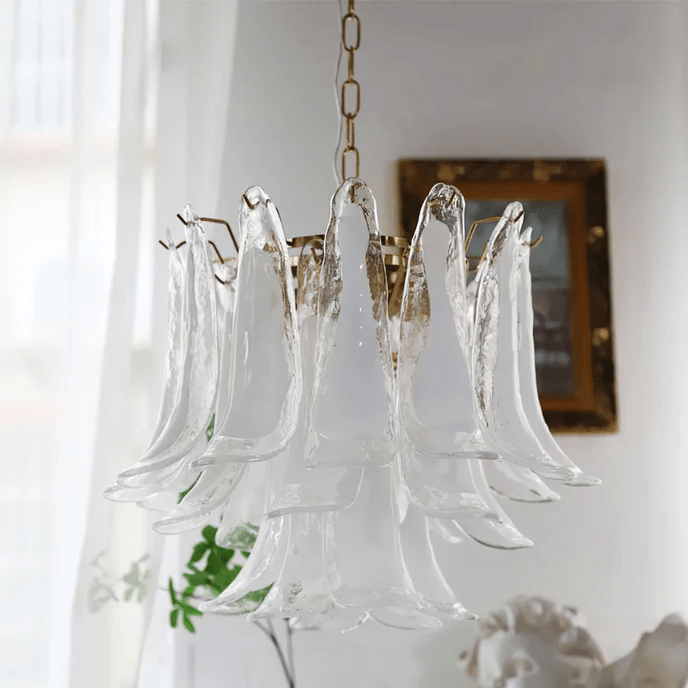 Aurora Lustre Murano Verre Feuille Doré - Neutralighting