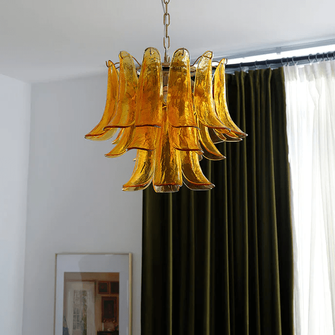 Aurora Lustre Murano Verre Feuille Doré - Neutralighting