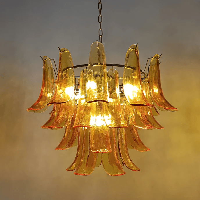 Aurora Lustre Murano Verre Feuille Doré - Neutralighting