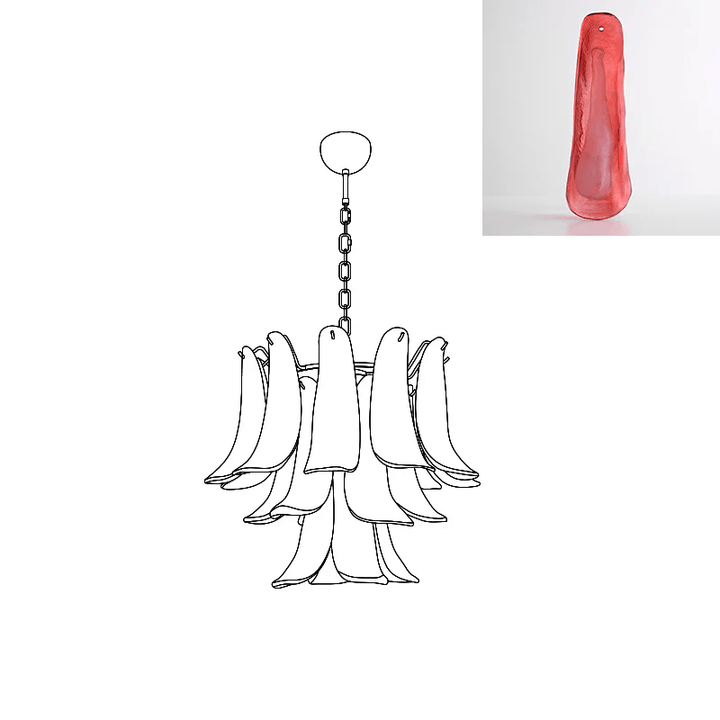 Aurora Lustre Pétales en Verre de Murano Vintage - Neutralighting
