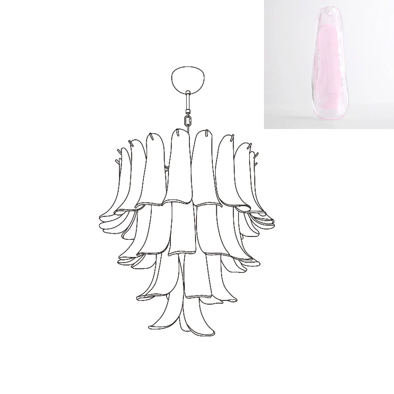 Aurora Lustre Pétales en Verre de Murano Vintage - Neutralighting