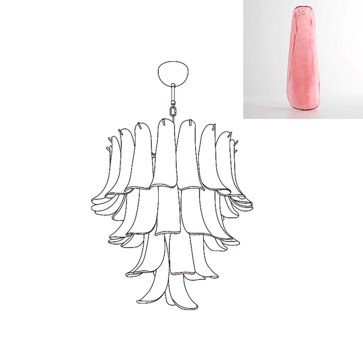 Aurora Lustre Pétales en Verre de Murano Vintage - Neutralighting