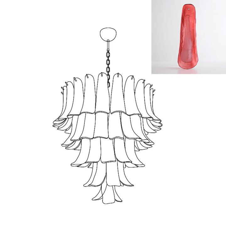 Aurora Lustre Pétales en Verre de Murano Vintage - Neutralighting