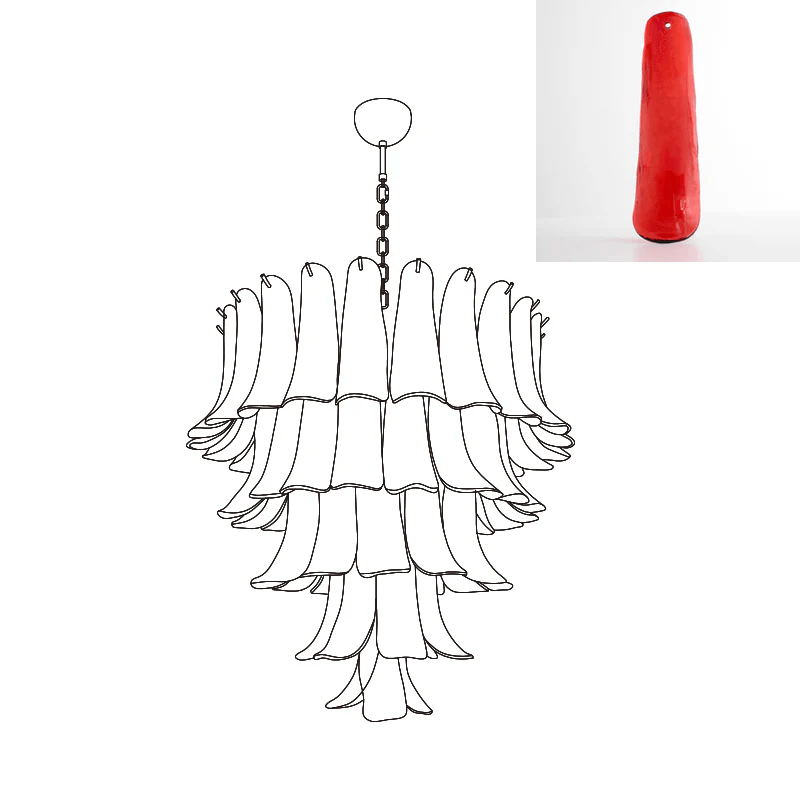 Aurora Lustre Pétales en Verre de Murano Vintage - Neutralighting