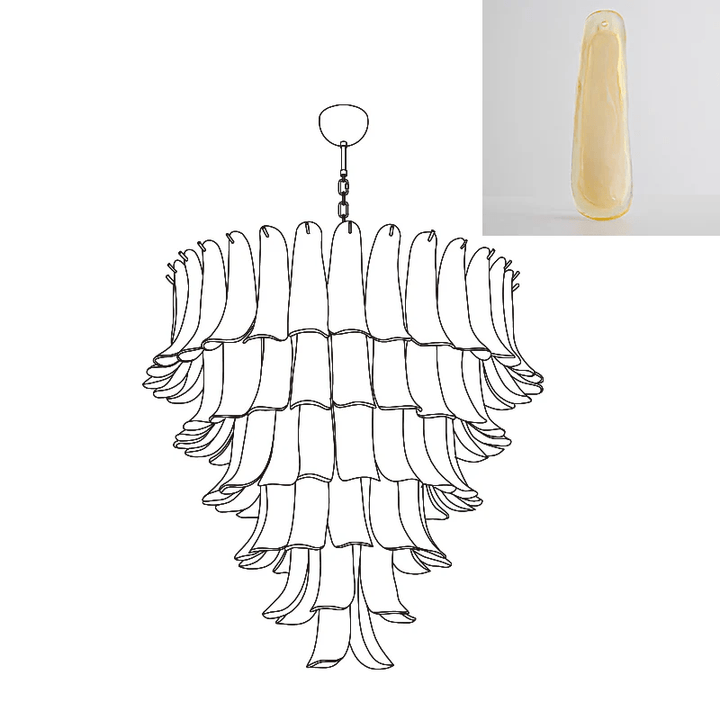 Aurora Lustre Pétales en Verre de Murano Vintage - Neutralighting
