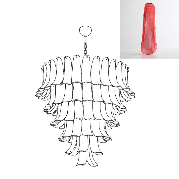 Aurora Lustre Pétales en Verre de Murano Vintage - Neutralighting
