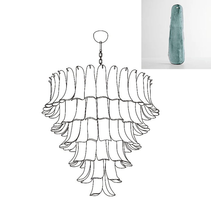 Aurora Lustre Pétales en Verre de Murano Vintage - Neutralighting