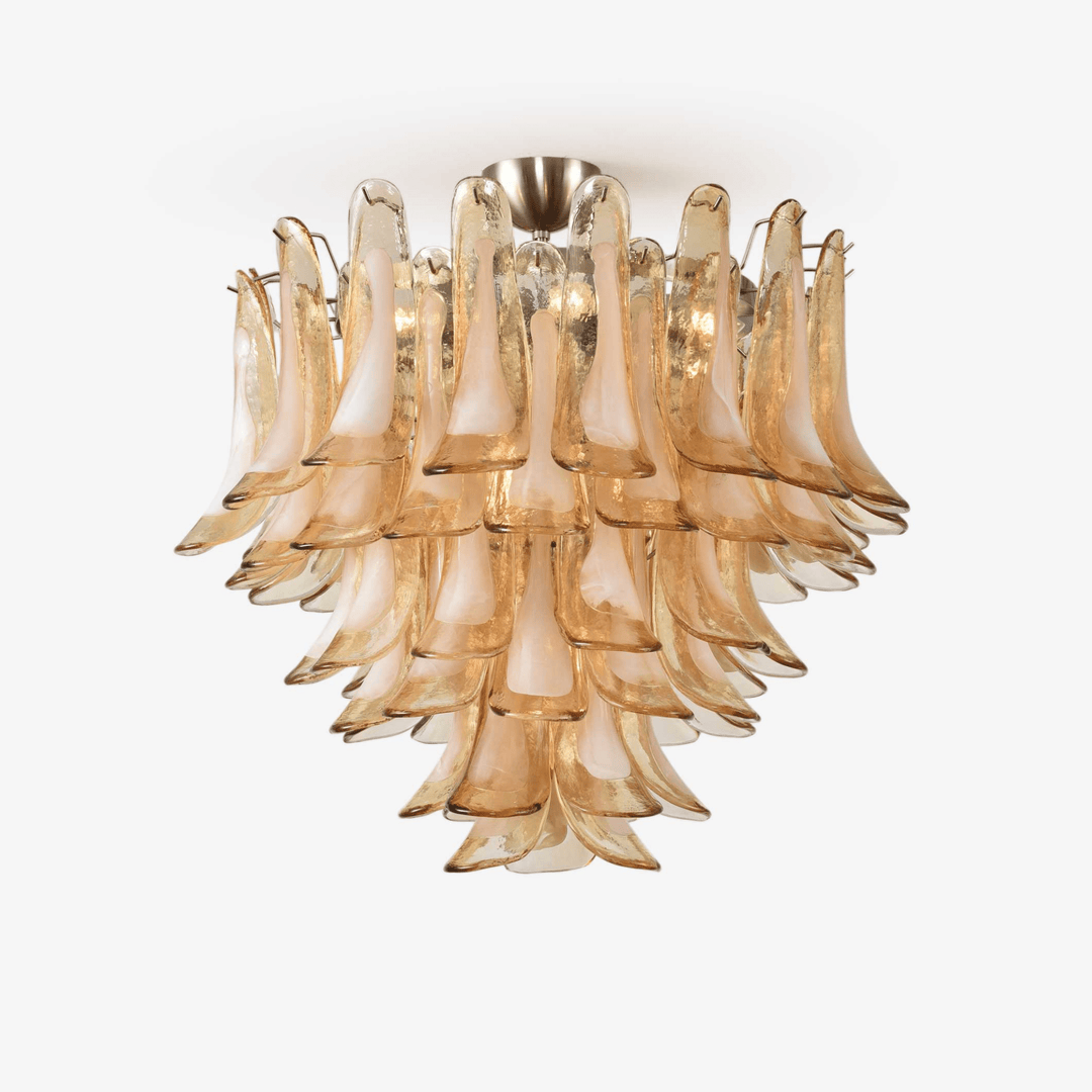 Aurora Plafonnier Ambre Pétale Verre Superposé Vintage - Neutralighting