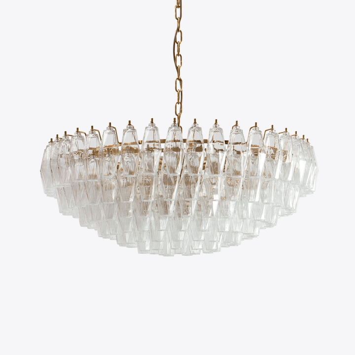 Aurora Chandelier en Verre Murano Transparent Polyèdre Vintage - Neutralighting
