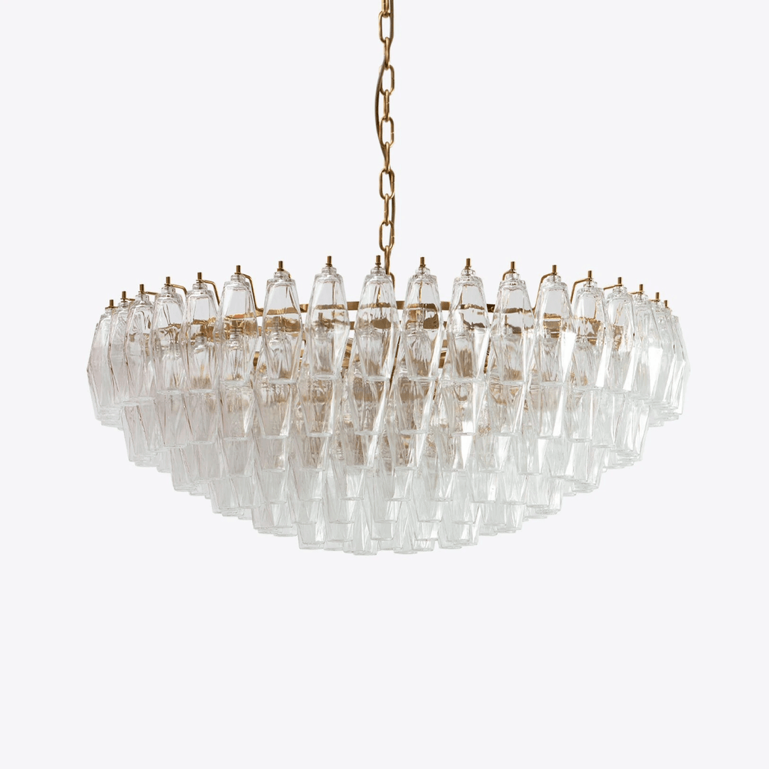 Aurora Chandelier en Verre Murano Transparent Polyèdre Vintage - Neutralighting