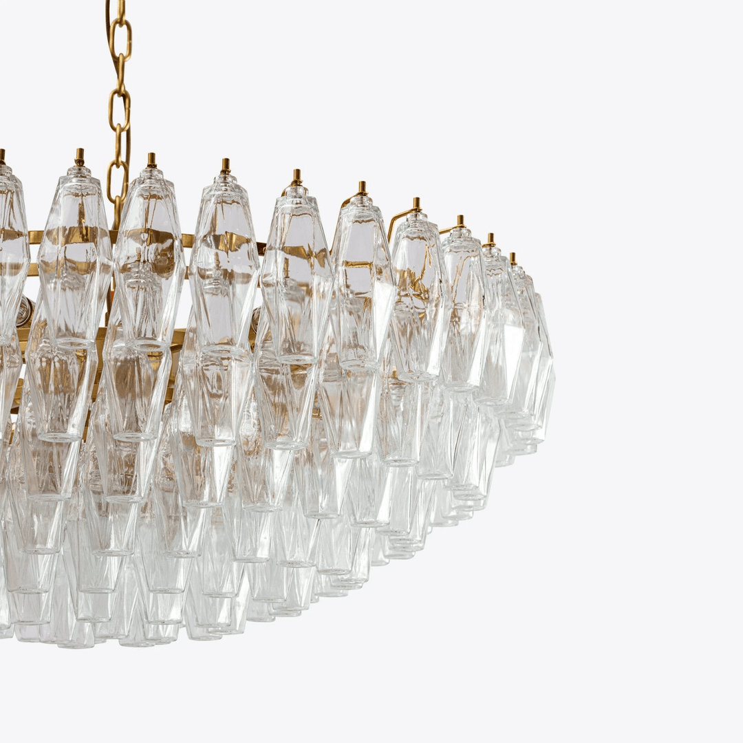Aurora Chandelier en Verre Murano Transparent Polyèdre Vintage - Neutralighting