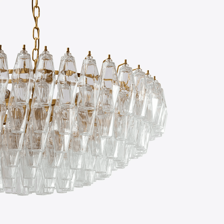 Aurora Chandelier en Verre Murano Transparent Polyèdre Vintage - Neutralighting