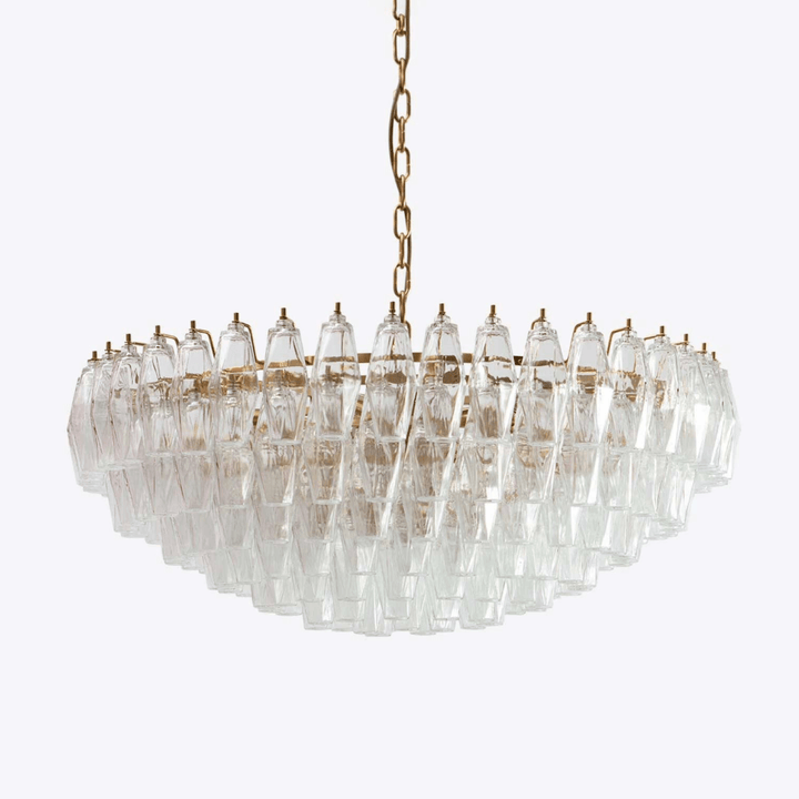 Aurora Chandelier en Verre Murano Transparent Polyèdre Vintage - Neutralighting