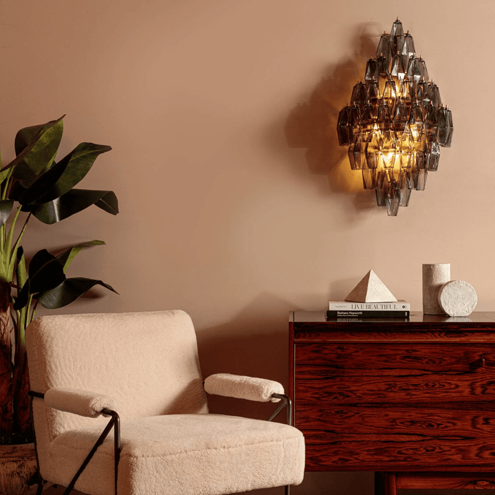 Aurora Luminaire Mural Ambre Diamant Polyèdre Vintage - Neutralighting