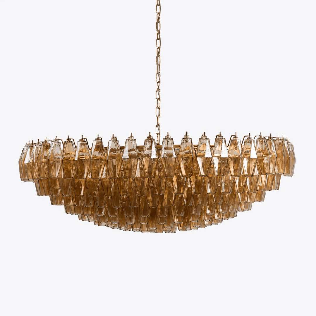 Aurora Lustre Étagé Ambre Verre - Neutralighting