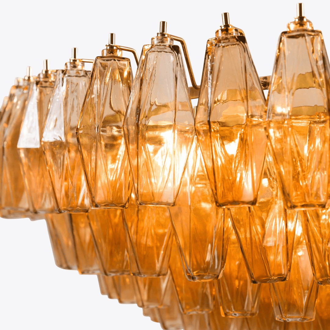 Aurora Lustre Étagé Ambre Verre - Neutralighting