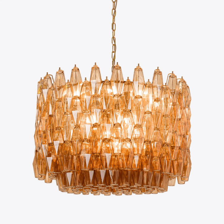 Aurora Lustre Tambour Ambre Verre - Neutralighting