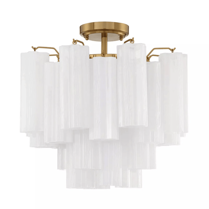 Aurora Plafonnier Transparent Murano Verre Tubulaire Soufflé-Main - Neutralighting