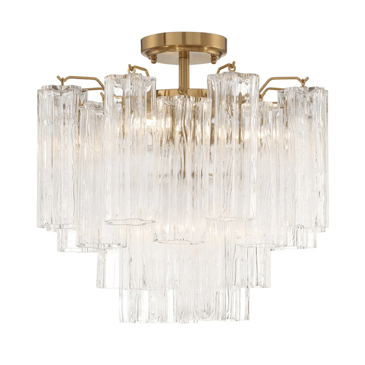 Aurora Plafonnier Transparent Murano Verre Tubulaire Soufflé-Main - Neutralighting