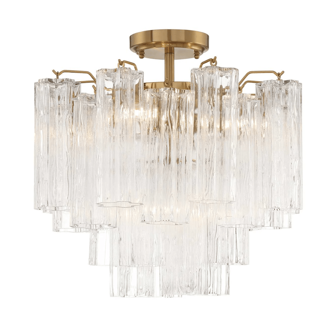 Aurora Plafonnier Transparent Murano Verre Tubulaire Soufflé-Main - Neutralighting