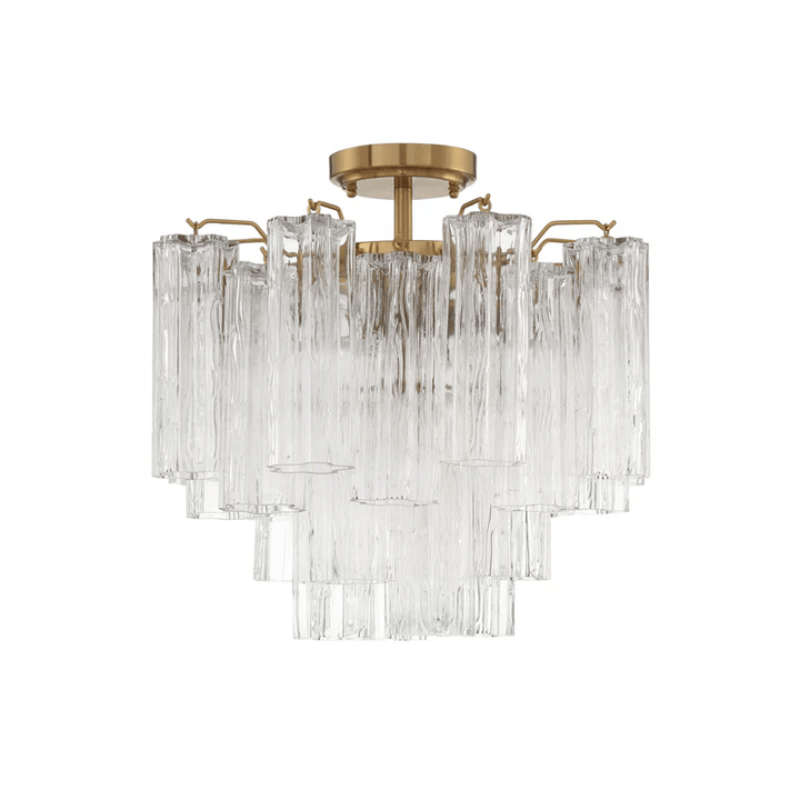 Aurora Plafonnier Transparent Murano Verre Tubulaire Soufflé-Main - Neutralighting