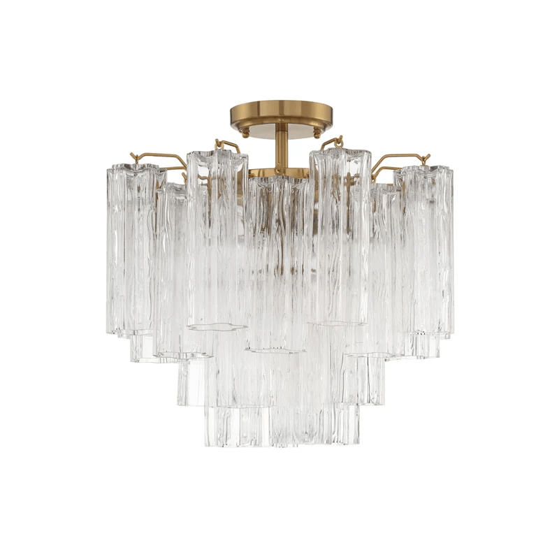 Aurora Plafonnier Transparent Murano Verre Tubulaire Soufflé-Main - Neutralighting