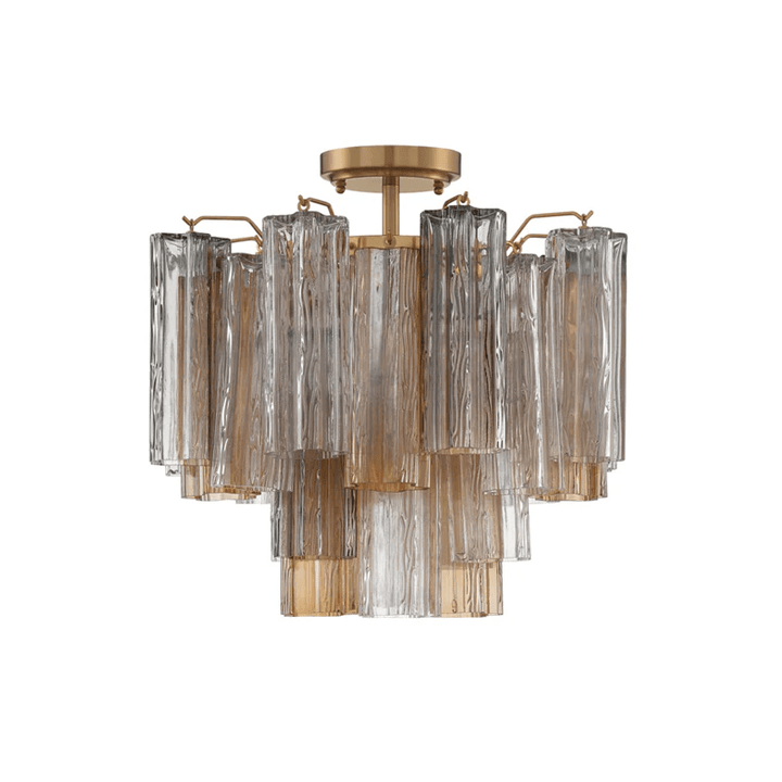 Aurora Plafonnier Transparent Murano Verre Tubulaire Soufflé-Main - Neutralighting