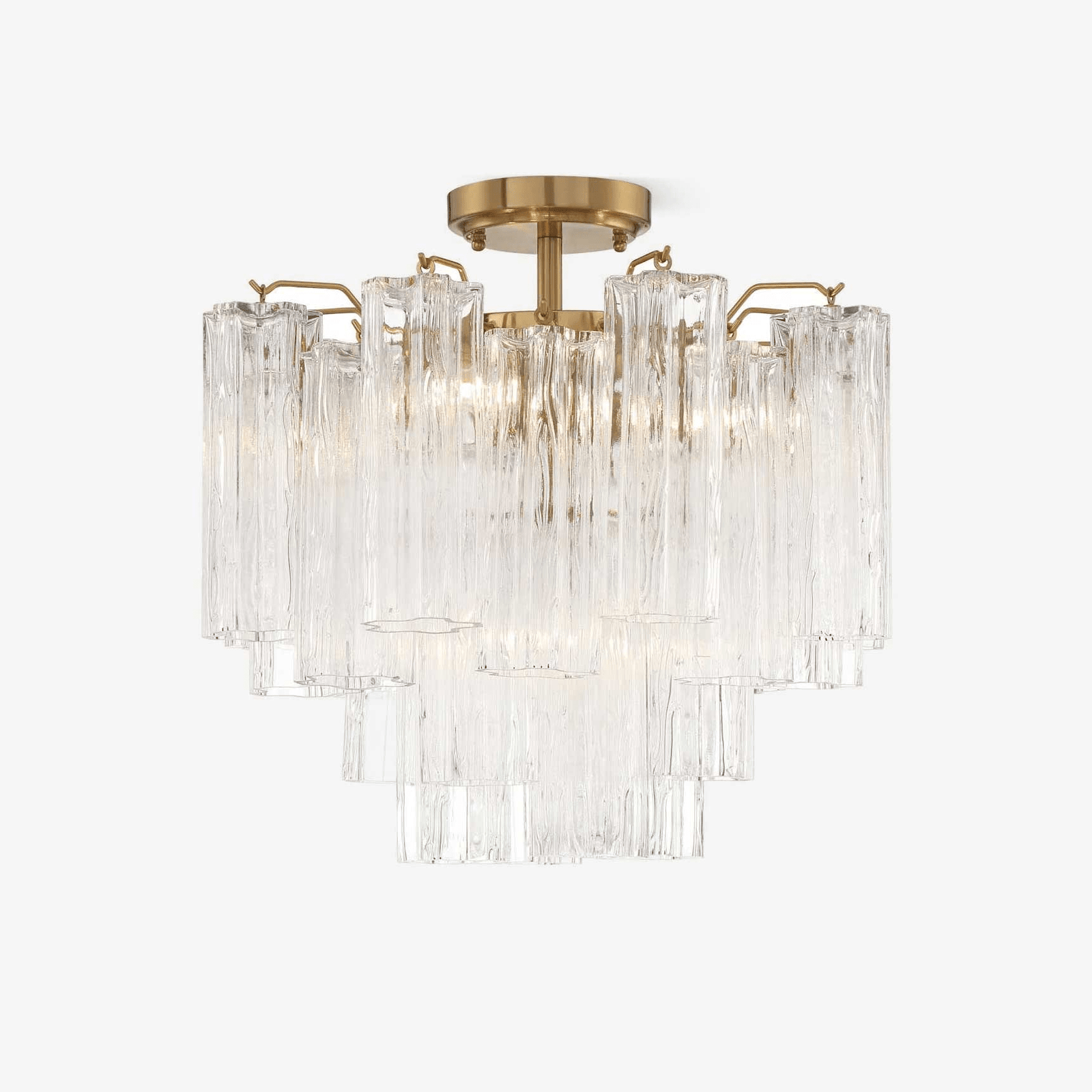 Aurora Plafonnier Transparent Murano Verre Tubulaire Soufflé-Main - Neutralighting