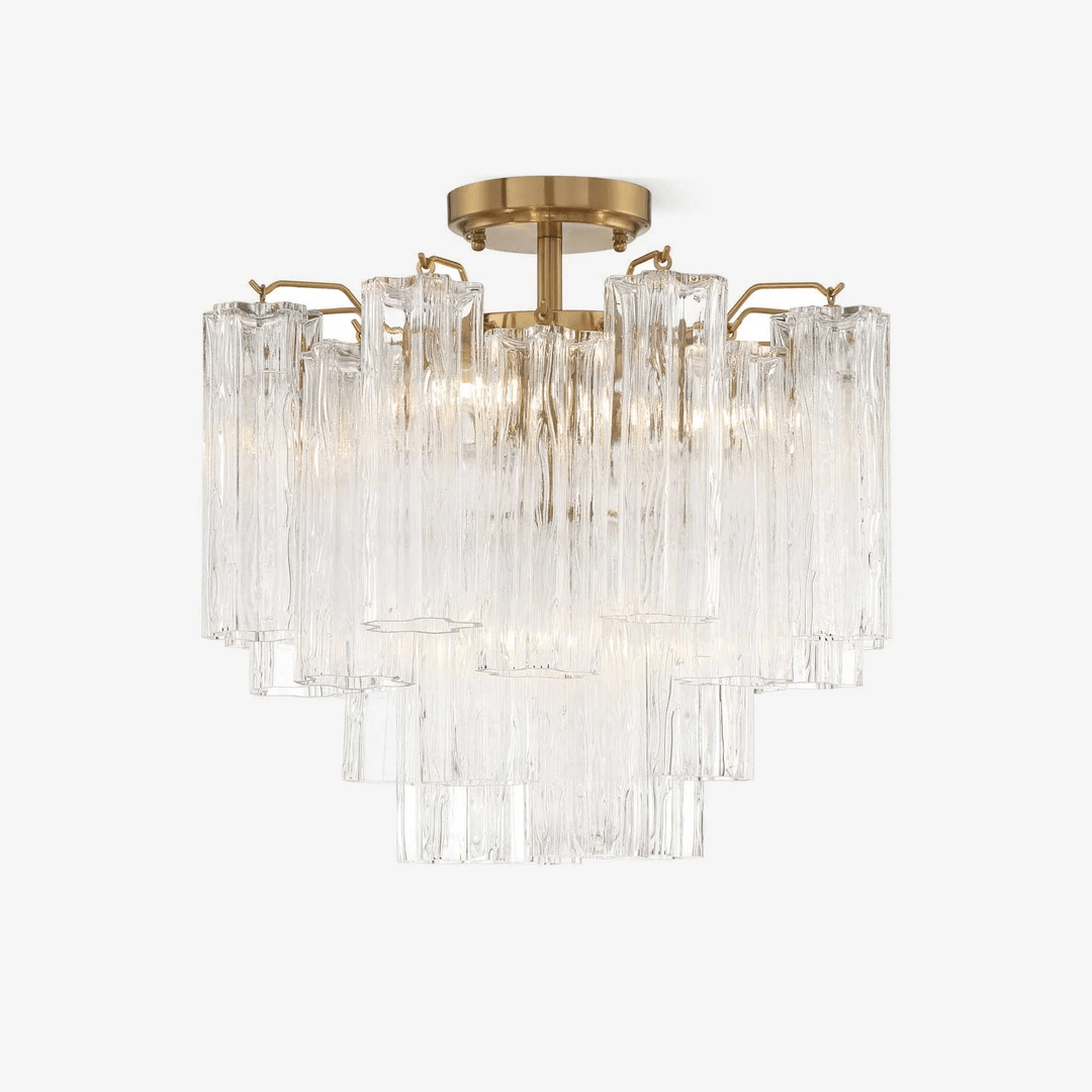 Aurora Plafonnier Transparent Murano Verre Tubulaire Soufflé-Main - Neutralighting