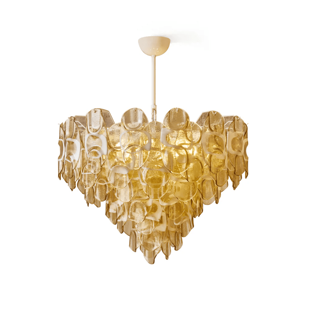 Aurora Lustre Ambre Murano Verre Ovale Gouttes Superposé - Neutralighting