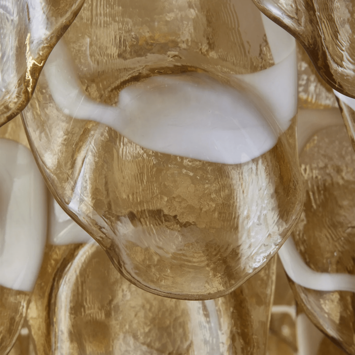 Aurora Lustre Ambre Murano Verre Ovale Gouttes Superposé - Neutralighting