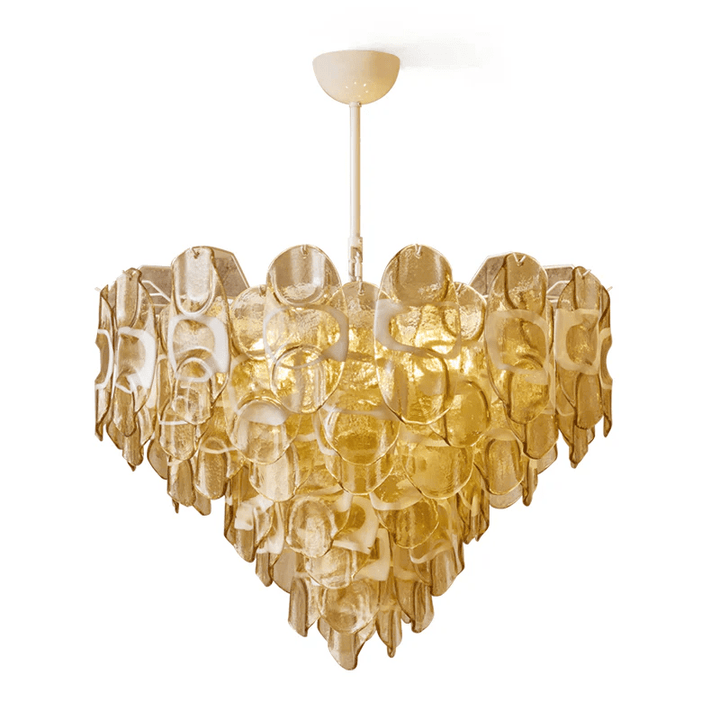 Aurora Lustre Ambre Murano Verre Ovale Gouttes Superposé - Neutralighting
