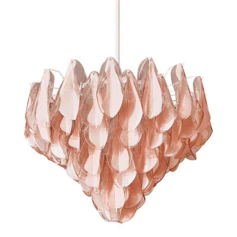 Aurora Lustre Ambre Murano Verre Ovale Gouttes Superposé - Neutralighting
