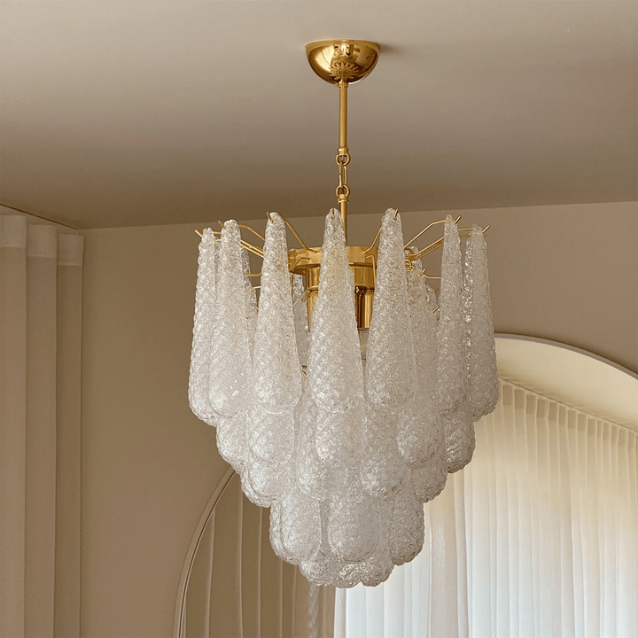 Aurora Lustre Murano Verre Gouttes Givré Larme - Neutralighting