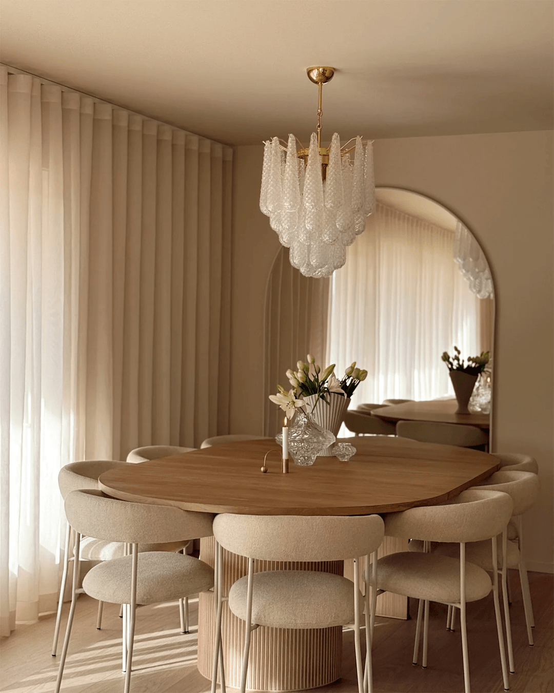 Aurora Lustre Murano Verre Gouttes Givré Larme - Neutralighting