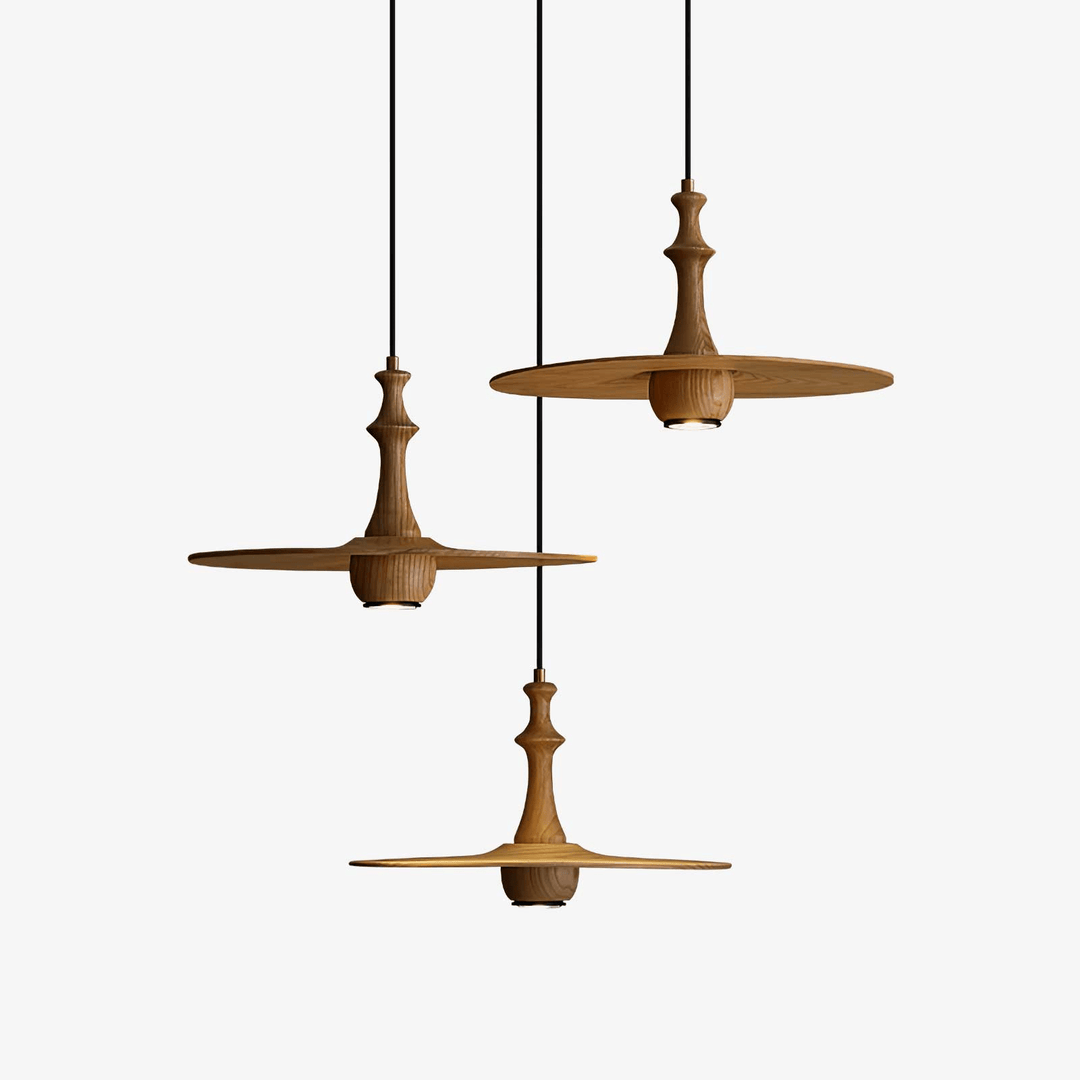 Spindle Lampe Pendante en Bois Tournante - Neutralighting