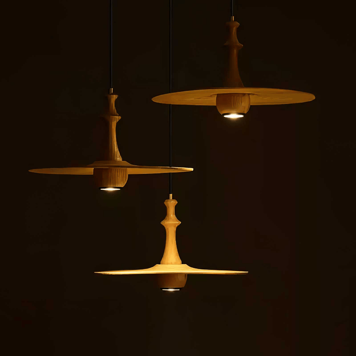 Spindle Lampe Pendante en Bois Tournante - Neutralighting