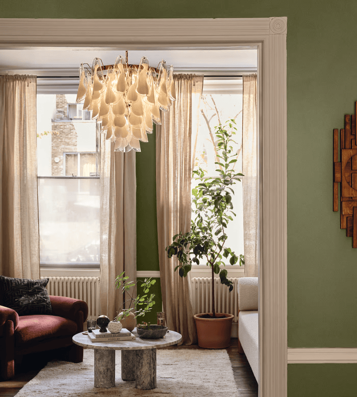 Aurora Lustre Blanc Feuille Verre Superposé Moderne - Neutralighting