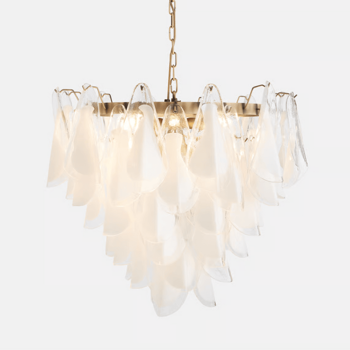 Aurora Lustre Blanc Feuille Verre Superposé Moderne - Neutralighting