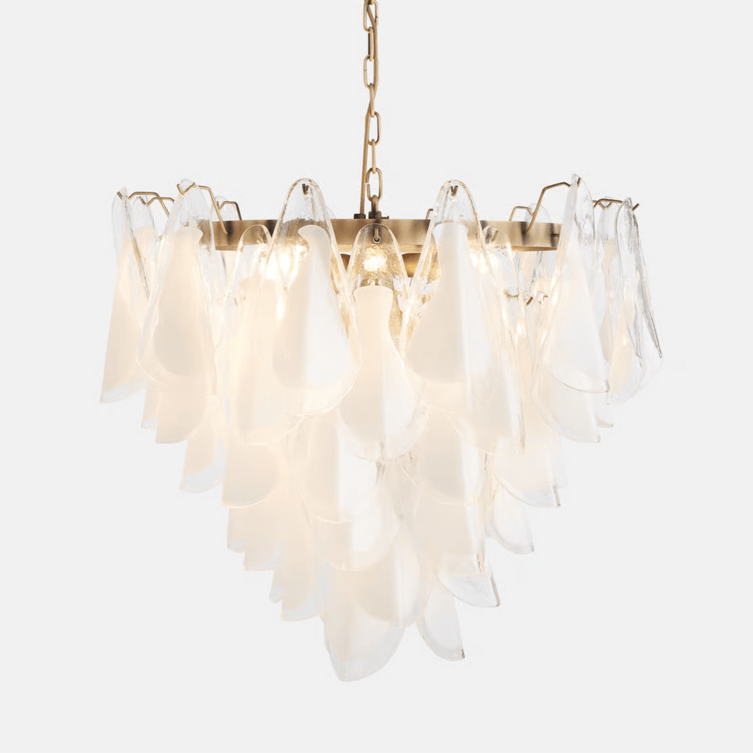 Aurora Lustre Blanc Feuille Verre Superposé Moderne - Neutralighting
