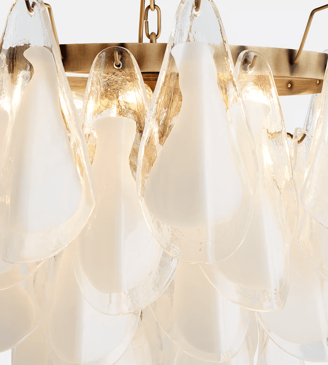 Aurora Lustre Blanc Feuille Verre Superposé Moderne - Neutralighting