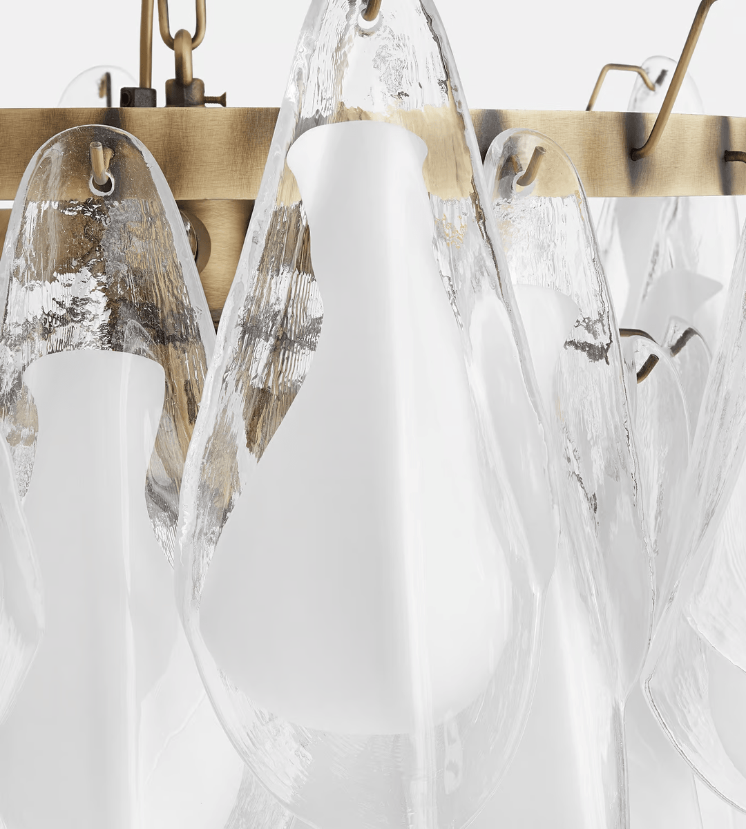 Aurora Lustre Blanc Feuille Verre Superposé Moderne - Neutralighting