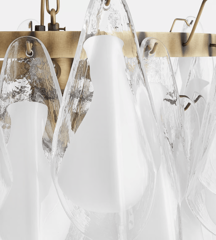 Aurora Lustre Blanc Feuille Verre Superposé Moderne - Neutralighting