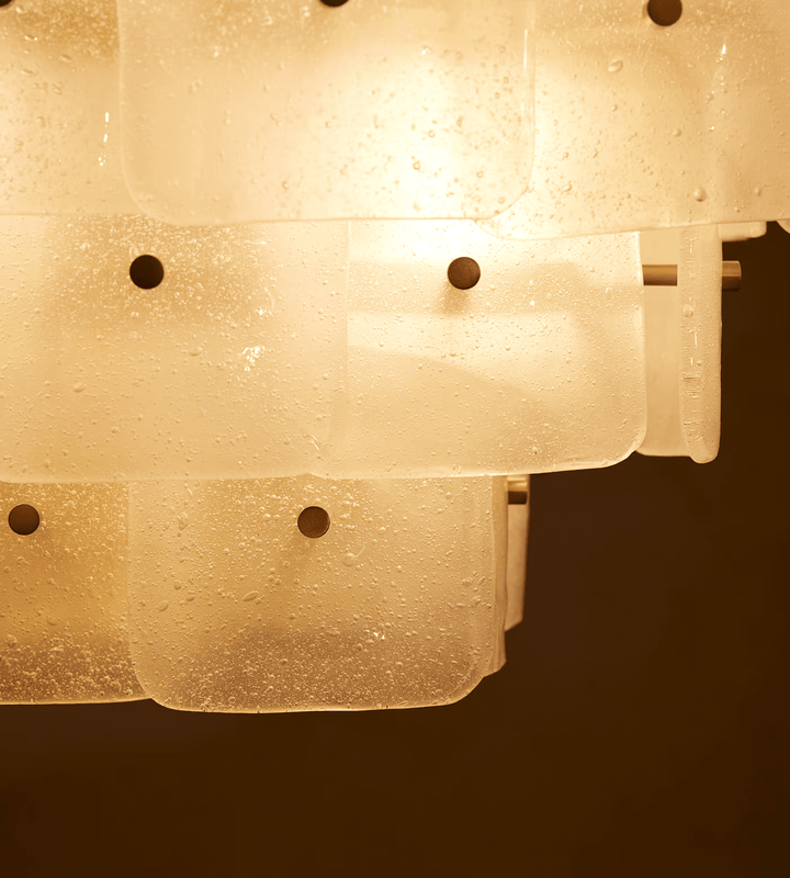 Aurora Lustre Blanc Givré Verre Géométrique Étagé - Neutralighting