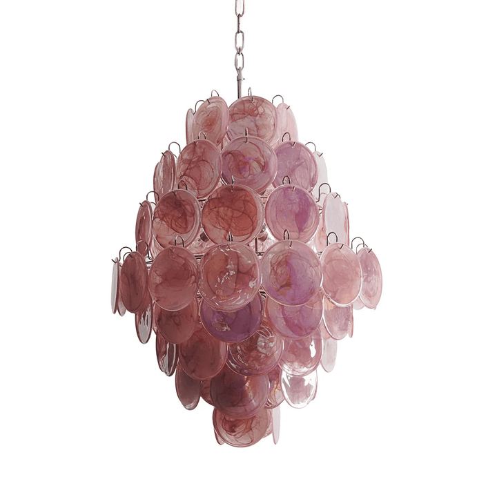 Aurora Lustre Rose Murano Verre Soufflé-Main Disques - Neutralighting