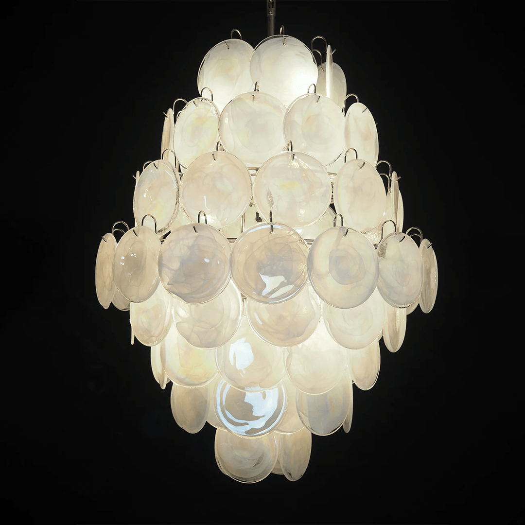 Aurora Lustre Rose Murano Verre Soufflé-Main Disques - Neutralighting