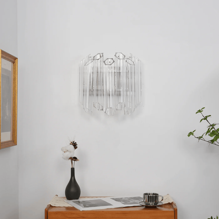 Aurora Applique Murale Transparent Murano Verre Tube Cascade - Neutralighting